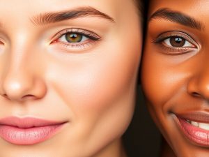 Piele sanatoasa, textură netedă și strălucire naturală.