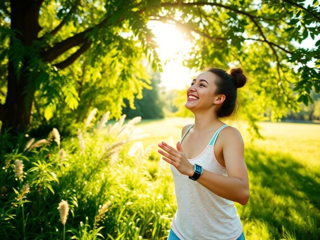 O persoană care se bucură de natură și de o viață sănătoasă.